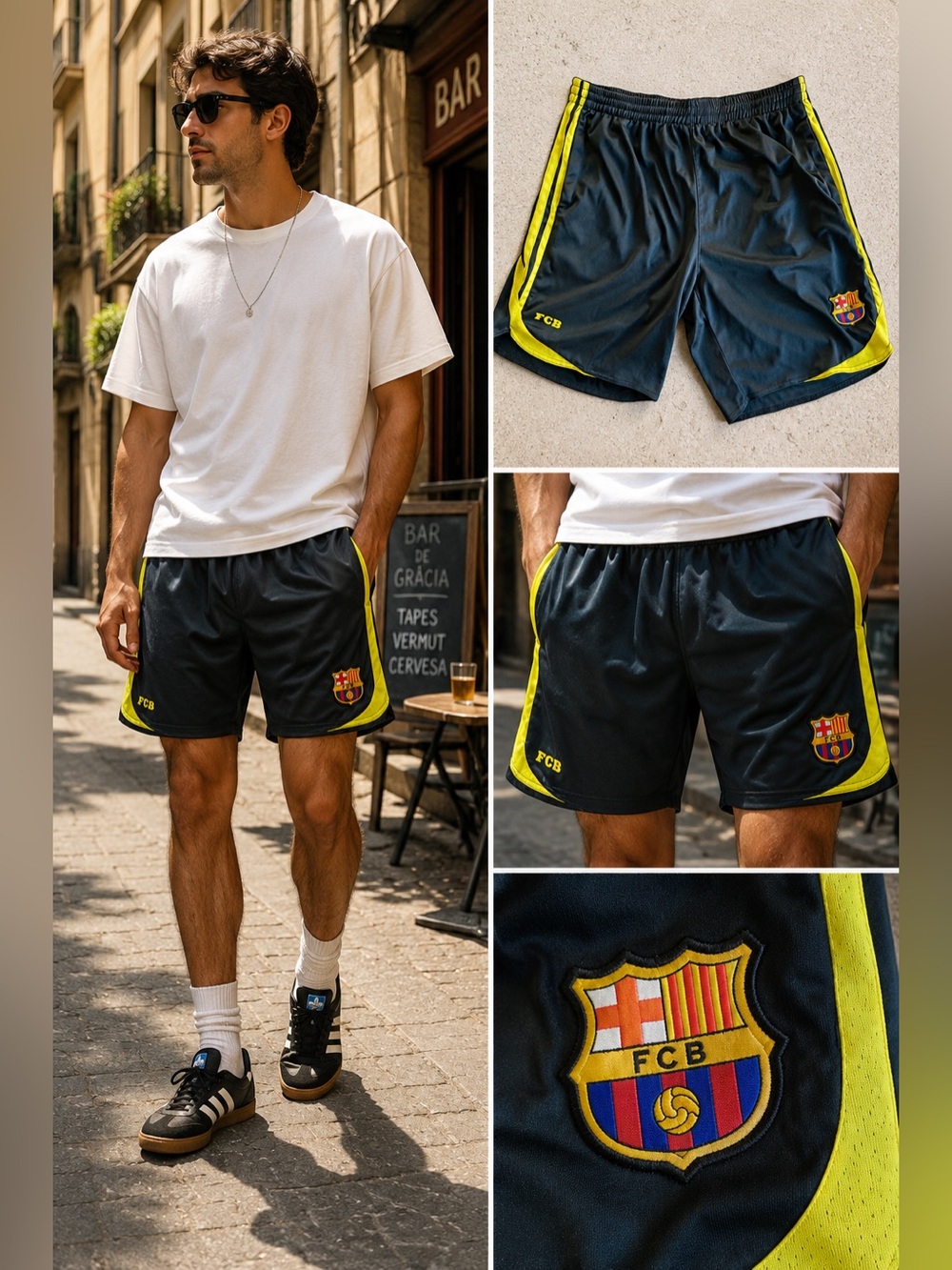 FC Barcelona 2013/14 Third Kit Shorts Men’s M Official FCB Football Soccer
